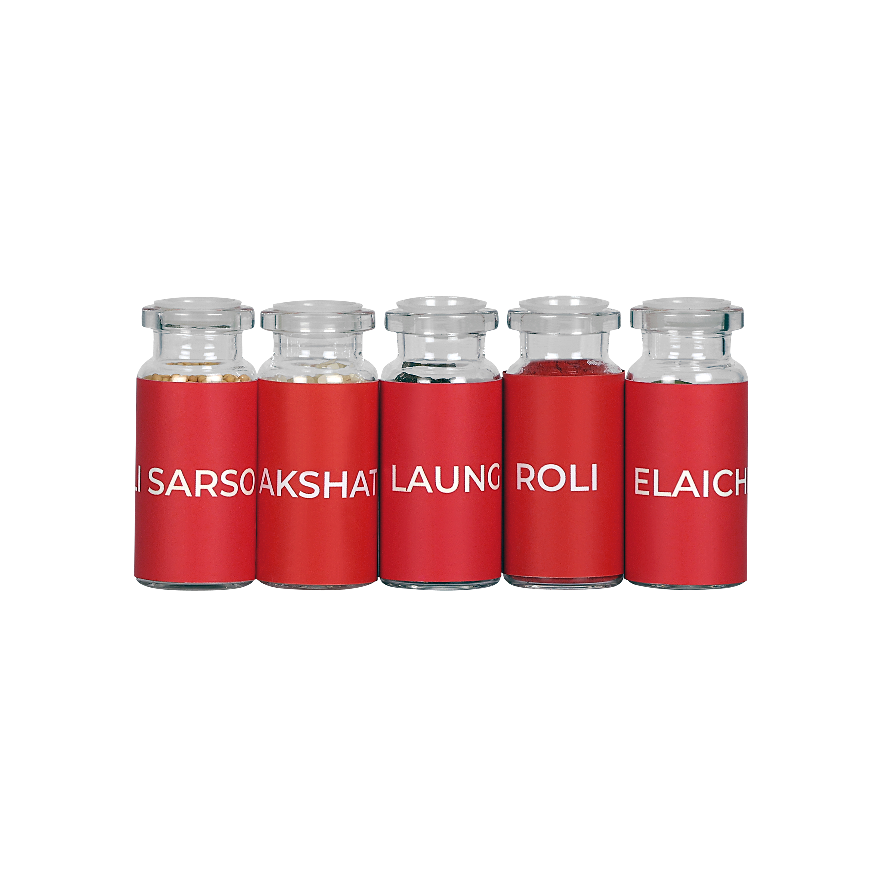 Bhumi Tatvaa Premium 5-in-1 Pooja Kit (Glass Vials) | Essential Puja Samagri Set with Roli, Akshat, Peeli Sarso, Laung & Elaichi for Daily Mandir, Havan, Diwali & Festive Rituals
