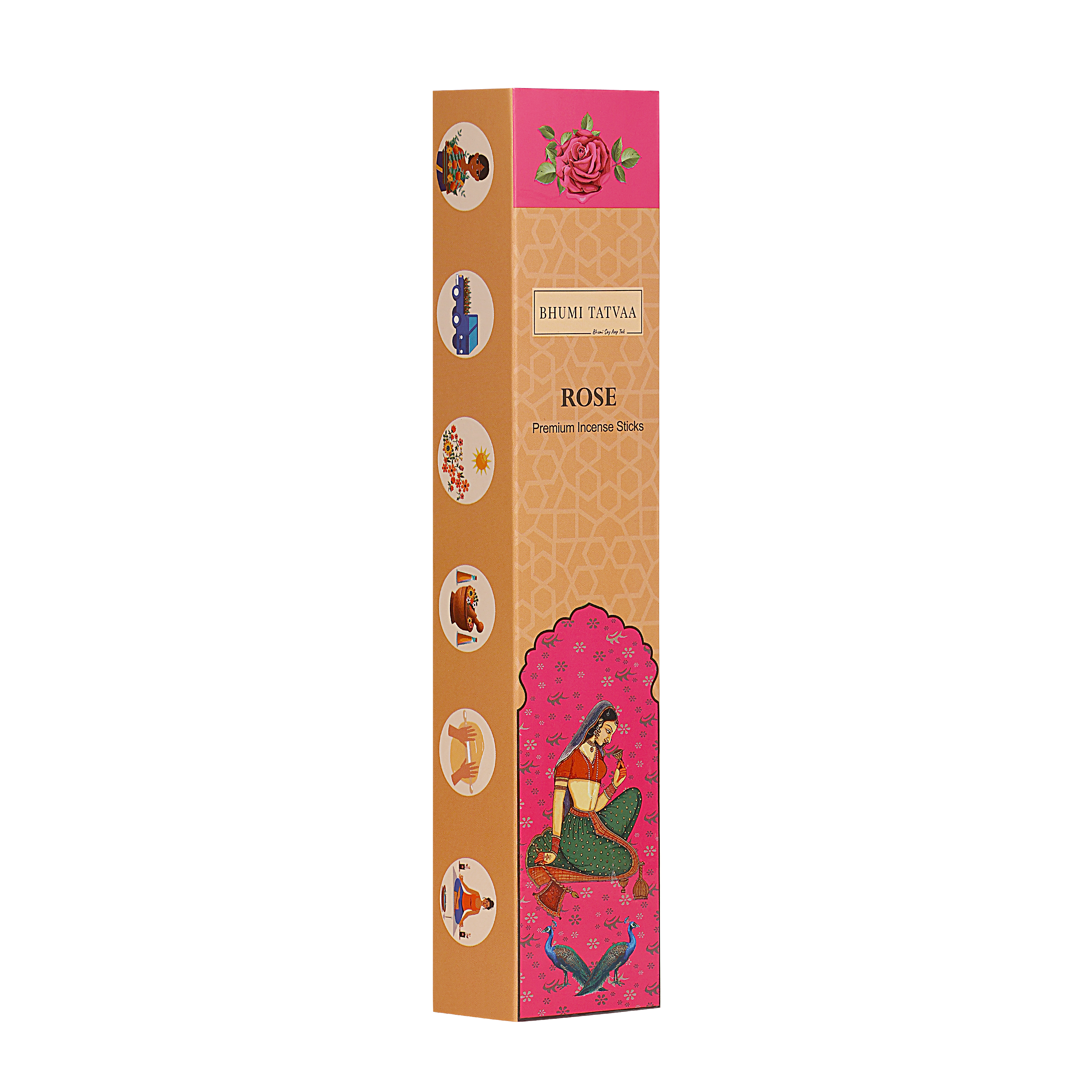Rose Incense Sticks – 40 Sticks Pack | Bhumi Tatvaa