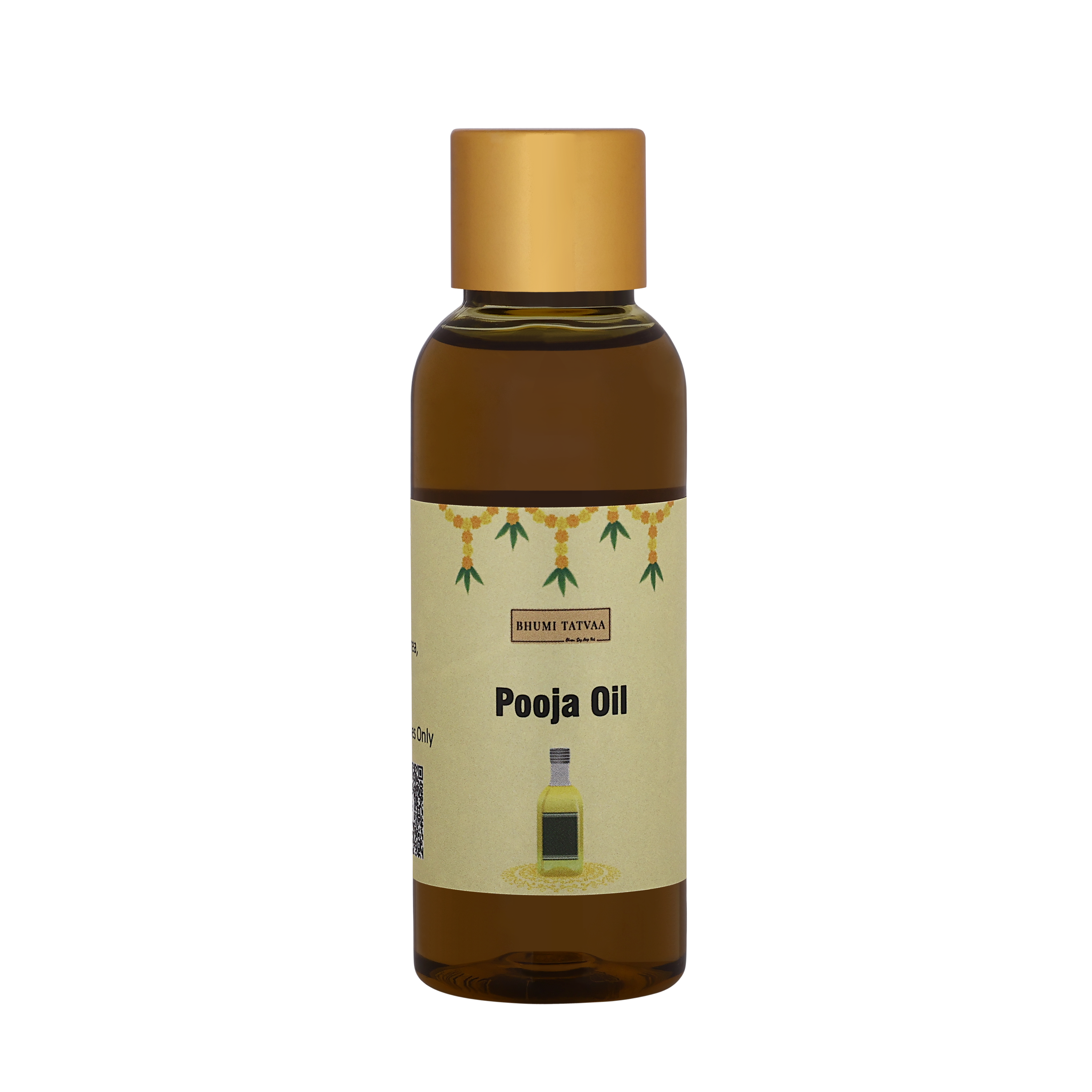Bhumi Tatvaa Pure Pooja Oil for Diya (50ml) | Long-Lasting, Smokeless Lamp Oil for Daily Puja, Mandir & Festive Rituals