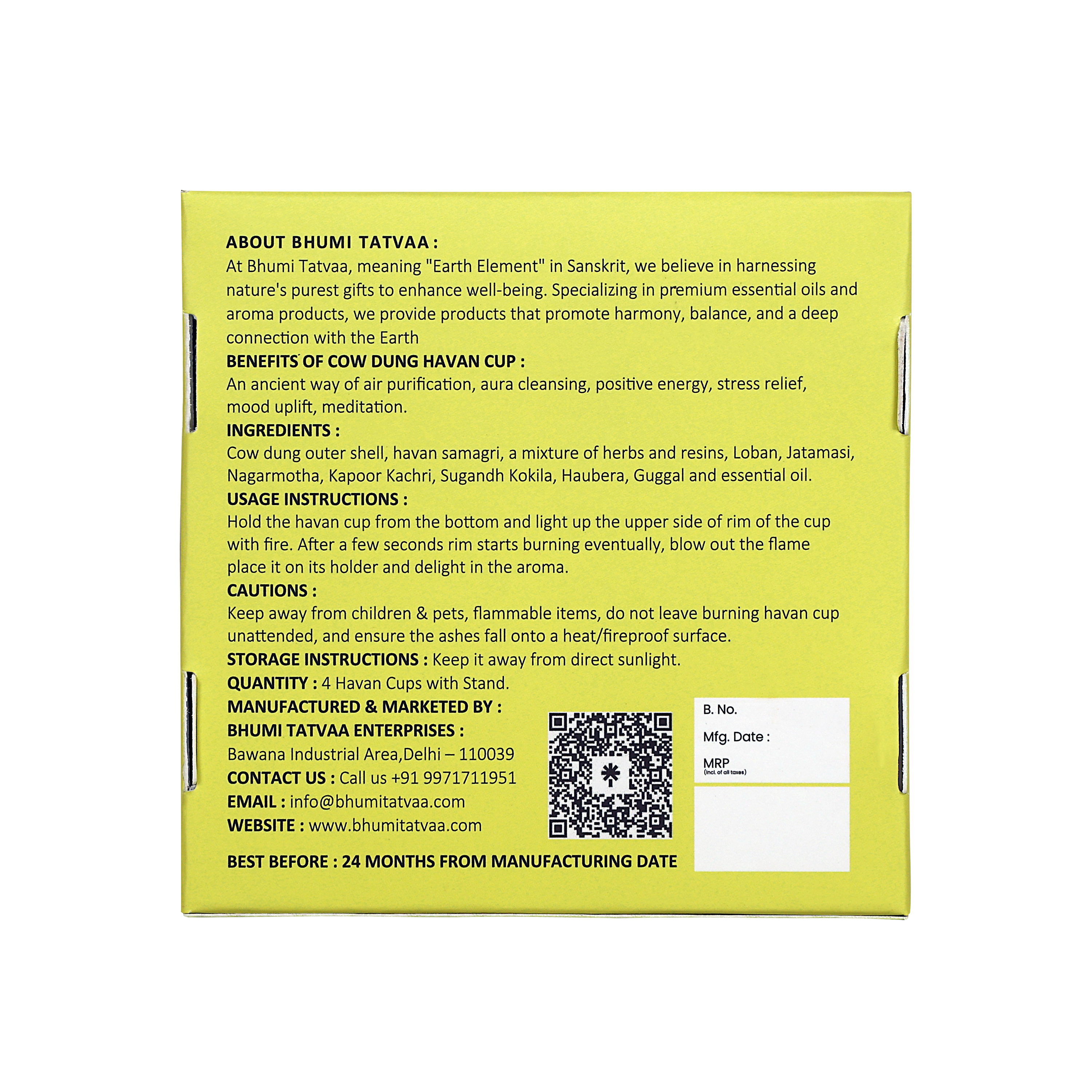 Bhumi Tatvaa Havan Cups 4 Pack Back view