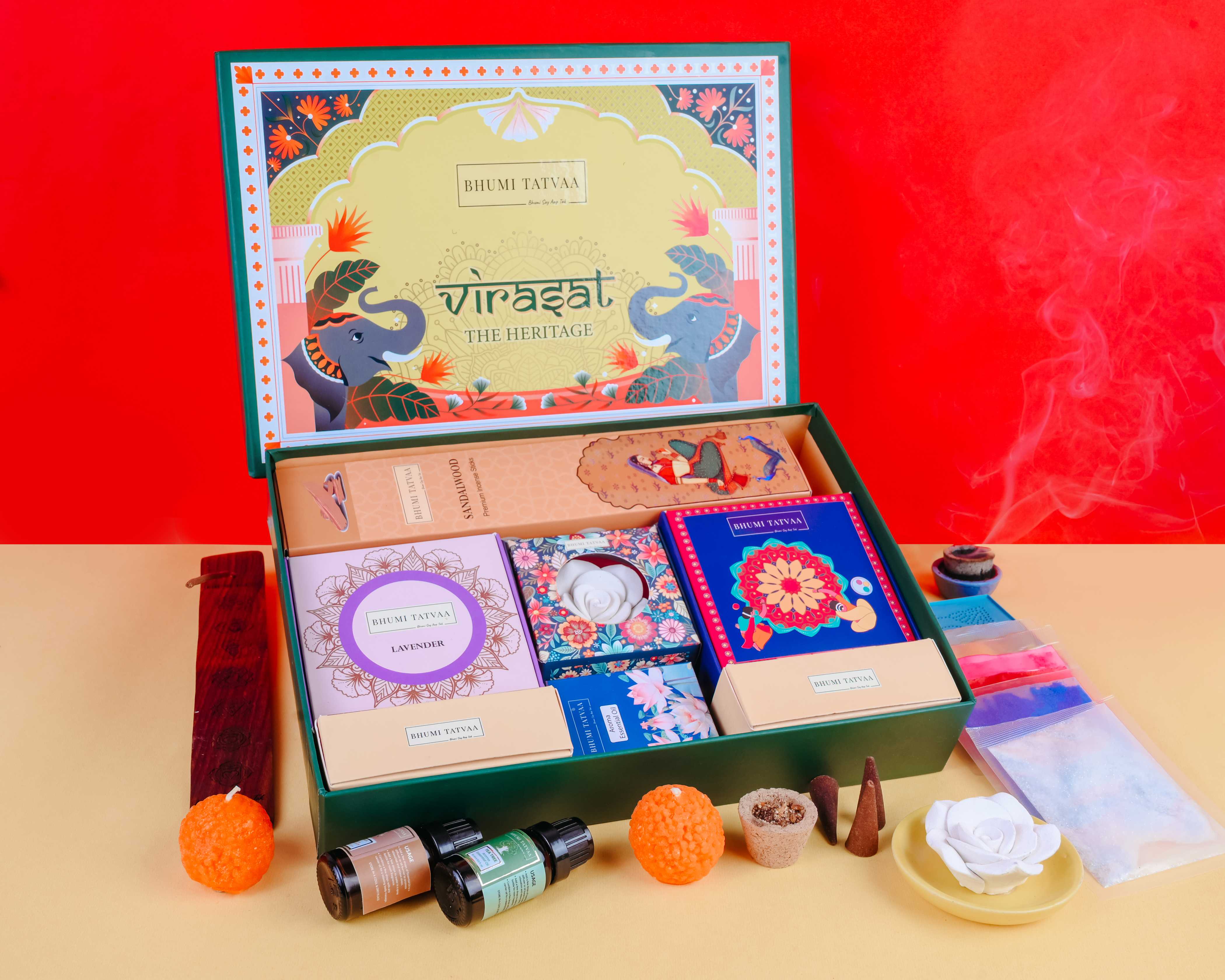 Virasat Box – Premium Pooja & Festive Gift Set -  III (Rangoli Edition) | Bhumi Tatvaa