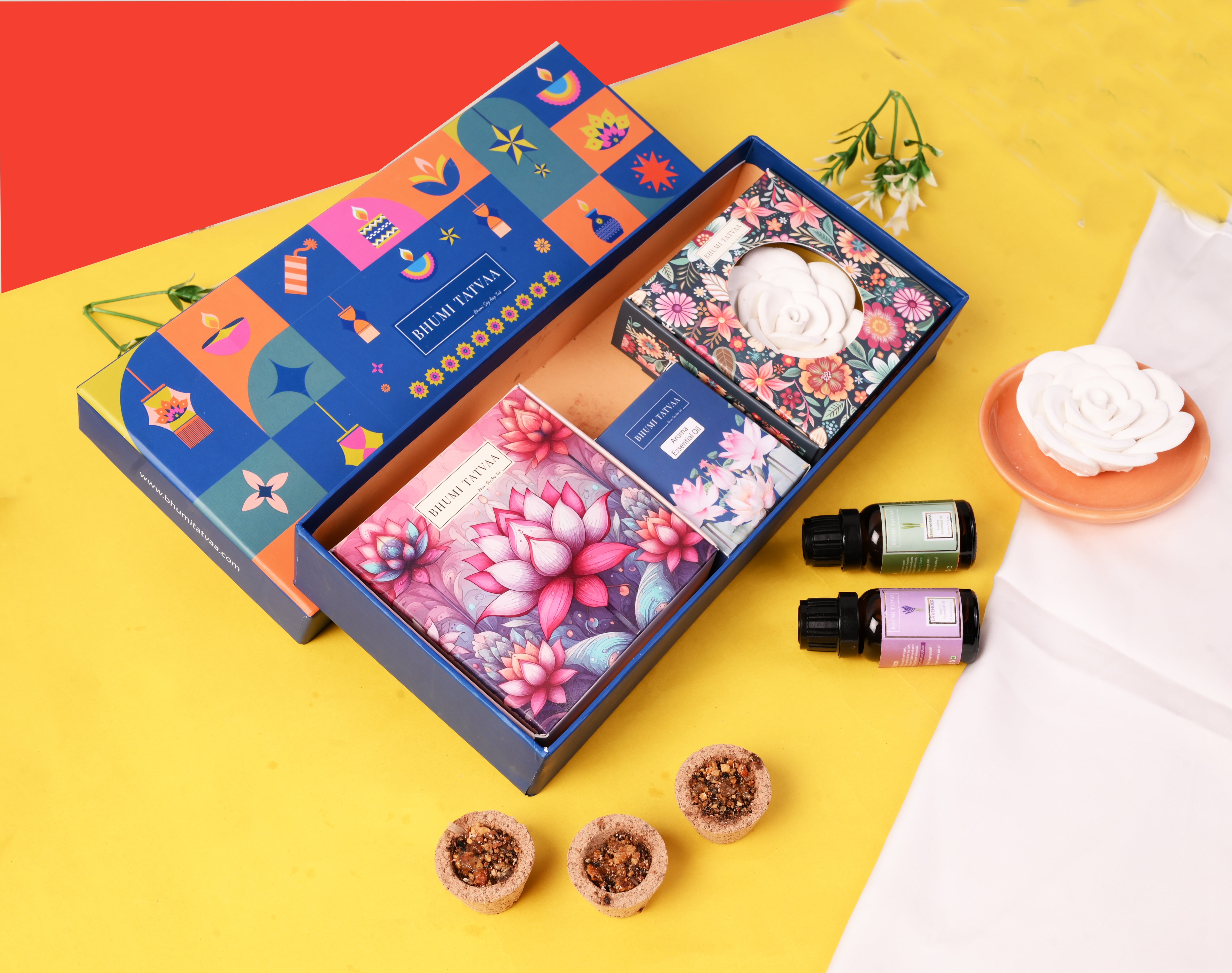 Diwali Radiance Box – Hawancups, Essential Oils & Flower Diffuser - IX
