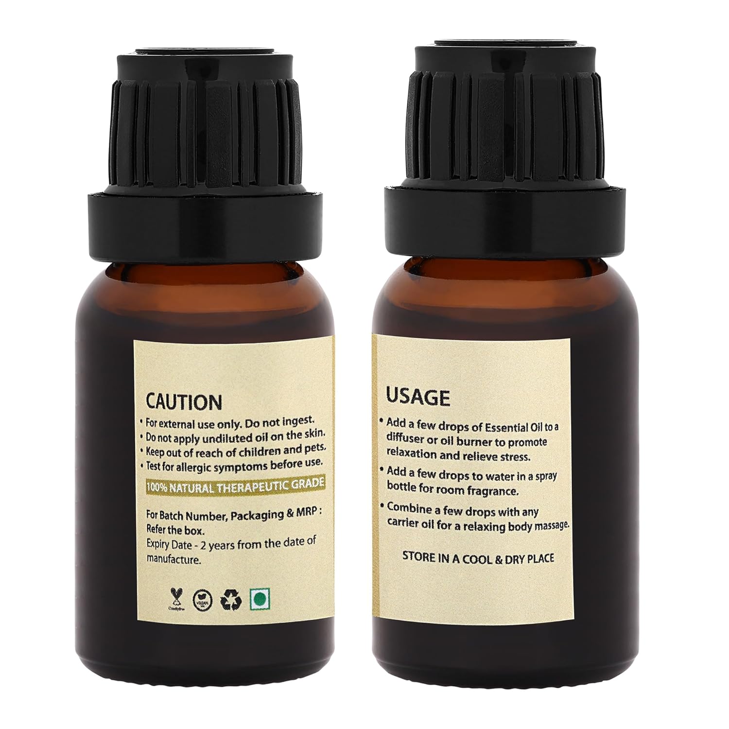 Bhumi Tatvaa Jasmine and Sandalwood Essential Oil | Pure Aromatic Oil for Relaxing Fragrance | Ideal for Diffusers, Massage & Everyday Use | Natural Jasmine & Sandalwood Scent - Pack of 2 - 15ml Each