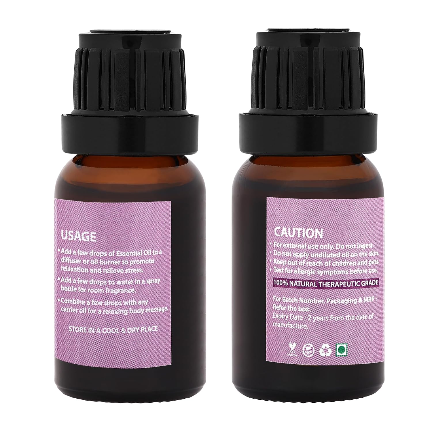 Bhumi Tatvaa Lavender & Sandalwood Essential Oil | Pure Aromatic Oil for Relaxing Fragrance | Ideal for Diffusers, Massage & Everyday Use | Natural Lavender & Sandalwood Scent - Pack of 2 - 15ml Each