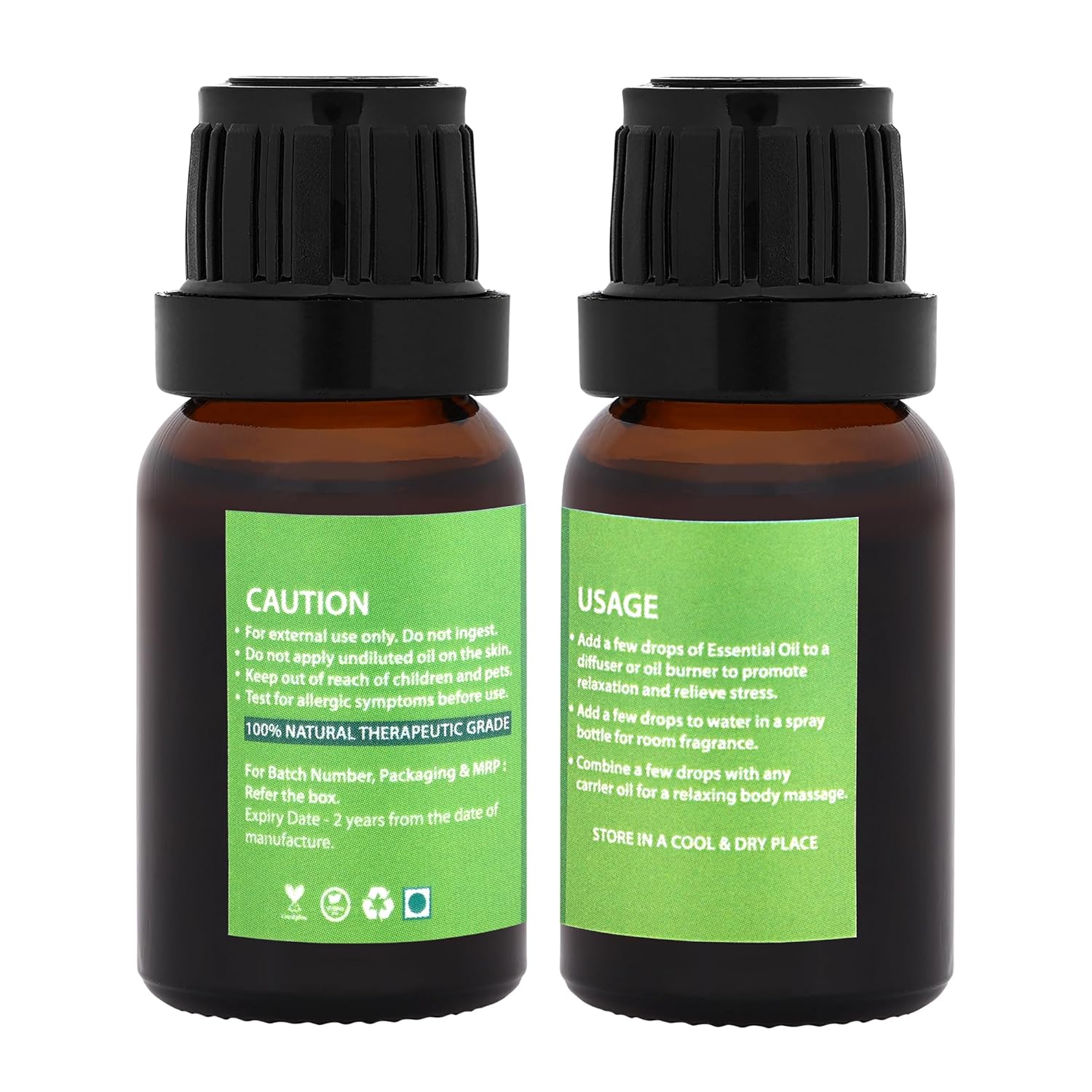 Bhumi Tatvaa Lemongrass & Citronella Essential Oil | Aromatic Oil for Relaxing Fragrance | Ideal for Diffusers, Massage & Everyday Use | Natural Lemongrass & Citronella Scent - Pack of 2 - 15ml Each