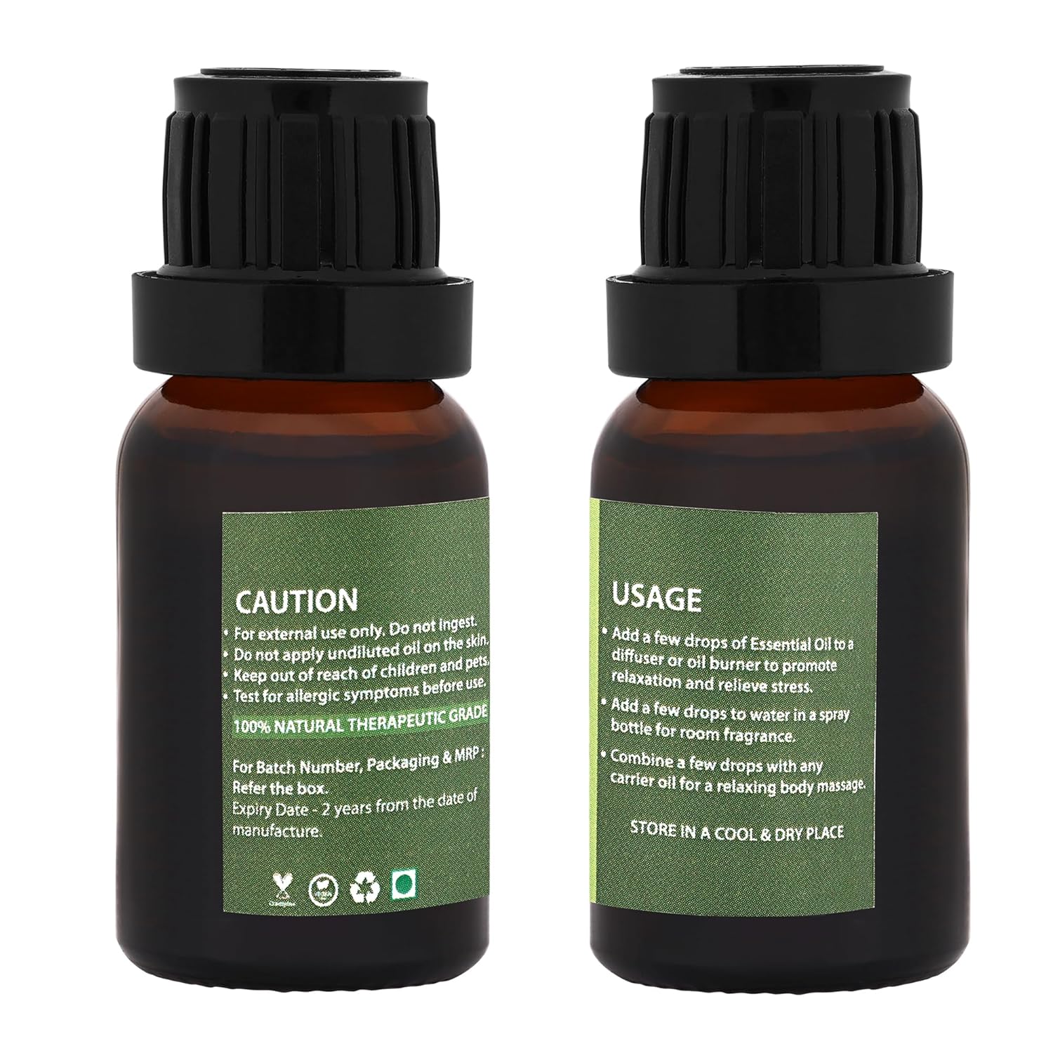 Bhumi Tatvaa Lemongrass & Rosemary Essential Oil | Pure Aromatic Oil for Relaxing Fragrance | Ideal for Diffusers, Massage & Everyday Use | Natural Lemongrass & Rosemary Scent - Pack of 2 - 15ml Each