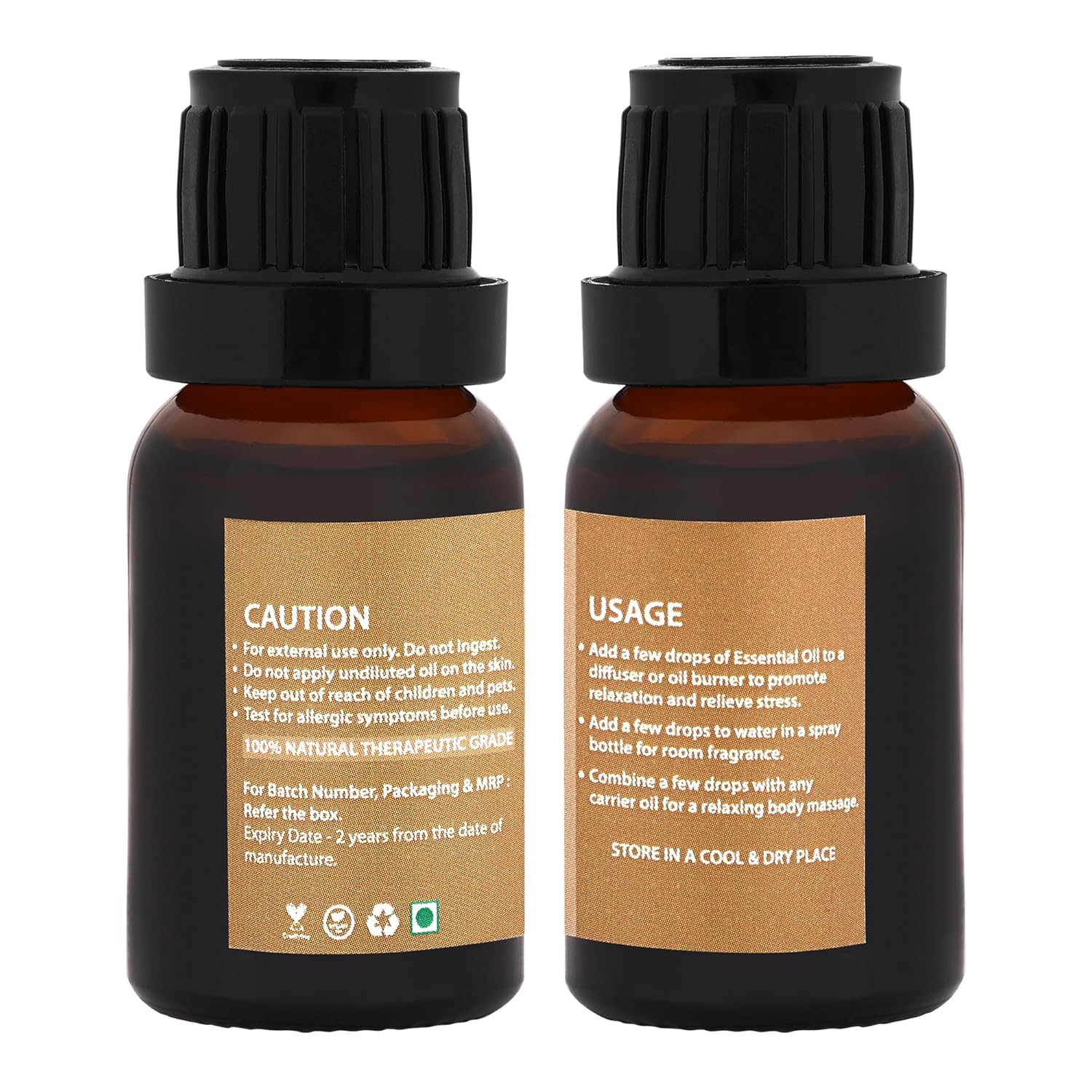 Bhumi Tatvaa Vanilla & Sandalwood Essential Oil | Pure Aromatic Oil for Relaxing Fragrance | Ideal for Diffusers, Massage & Everyday Use | Natural Vanilla & Sandalwood Scent - Pack of 2 - 15ml Each