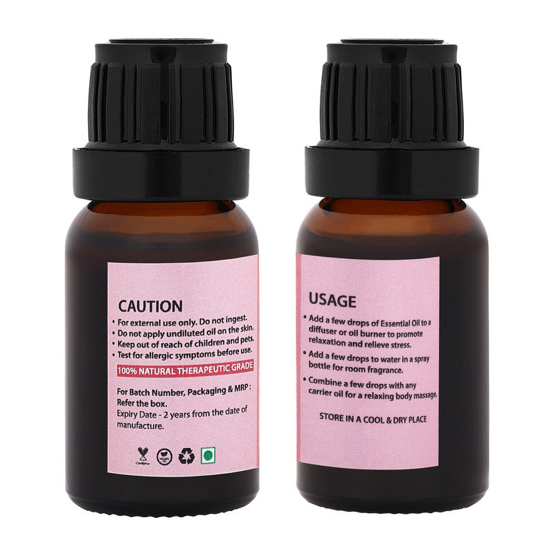 Bhumi Tatvaa Rose Essential Oil | Pure Aromatic Oil for Relaxing Fragrance | Ideal for Diffusers, Massage, and Everyday Use | Natural Rose Scent - Pack of 2 - 15ml Each